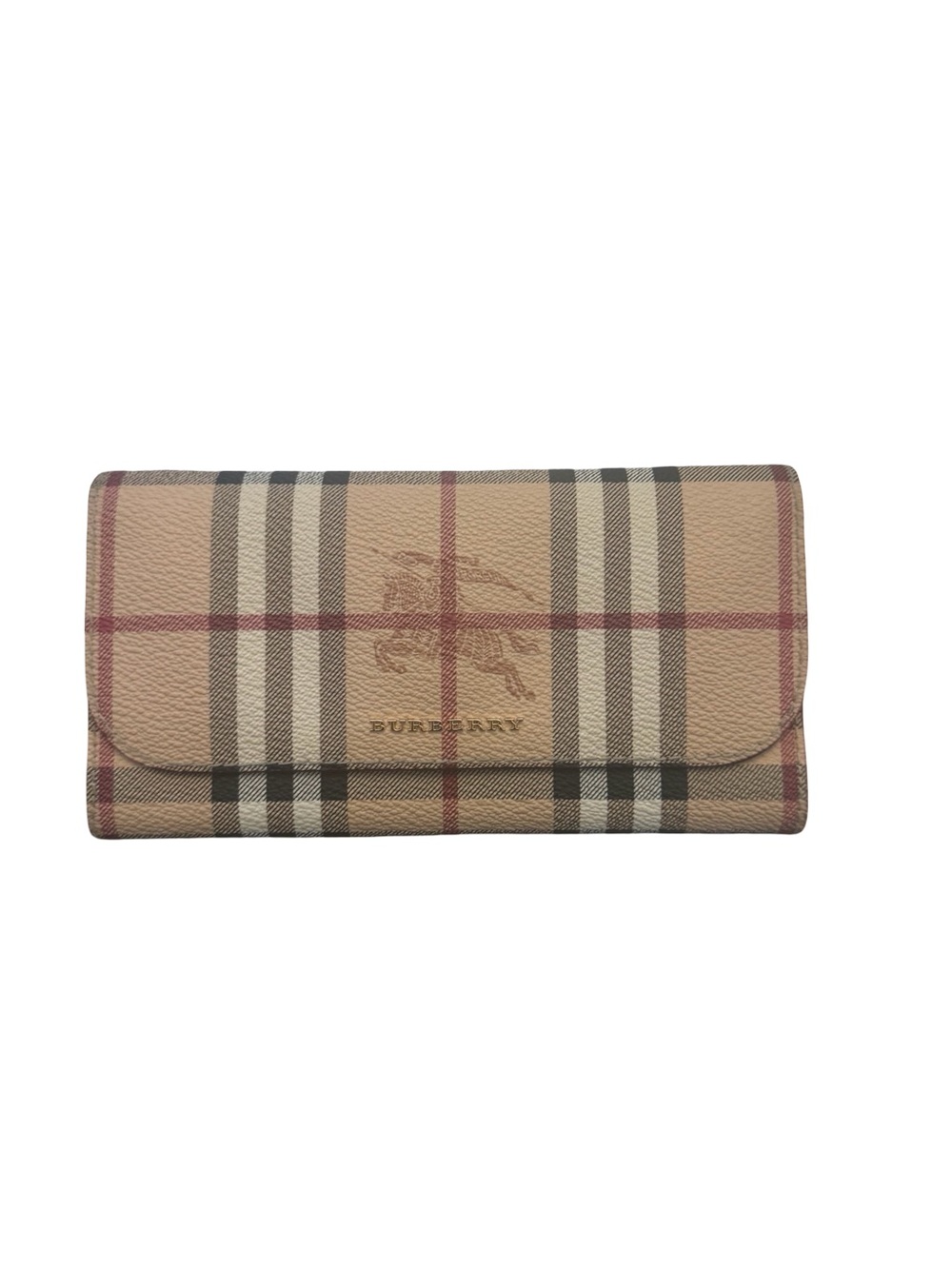 Authentic Burberry Haymarket Check Long Continental Tan Check Wallet - Picture 12 of 12